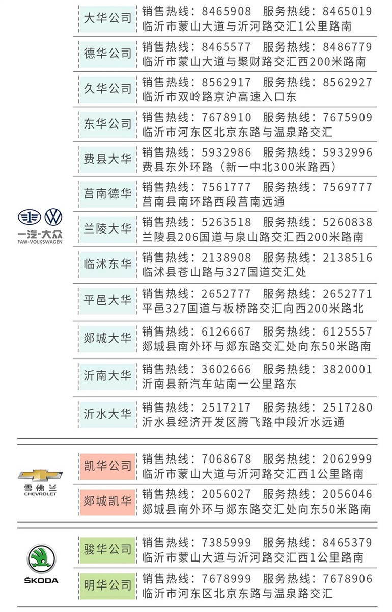 臨沂汽車消費券遠通集團適用門店#8785