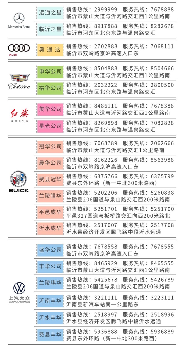 臨沂汽車消費券遠通集團適用門店#8783