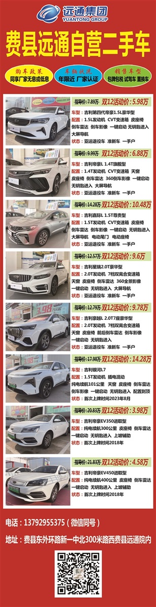 【遠通精品二手車推薦】大眾、紅旗、豐田……50余款二手車任選！#10886